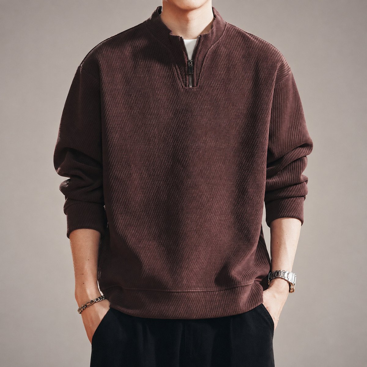 Windsor Men’s Textured Quarter-Zip Pullover