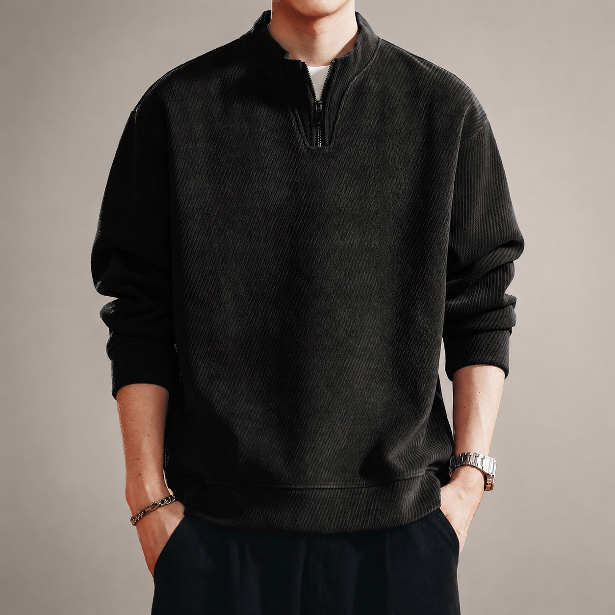 Windsor Men’s Textured Quarter-Zip Pullover