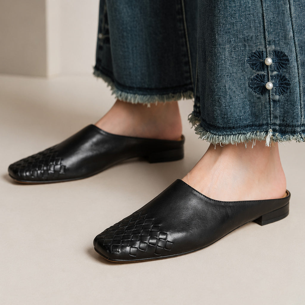 Sofia Square-Toe Mules