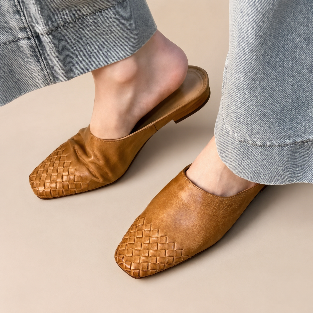 Sofia Square-Toe Mules