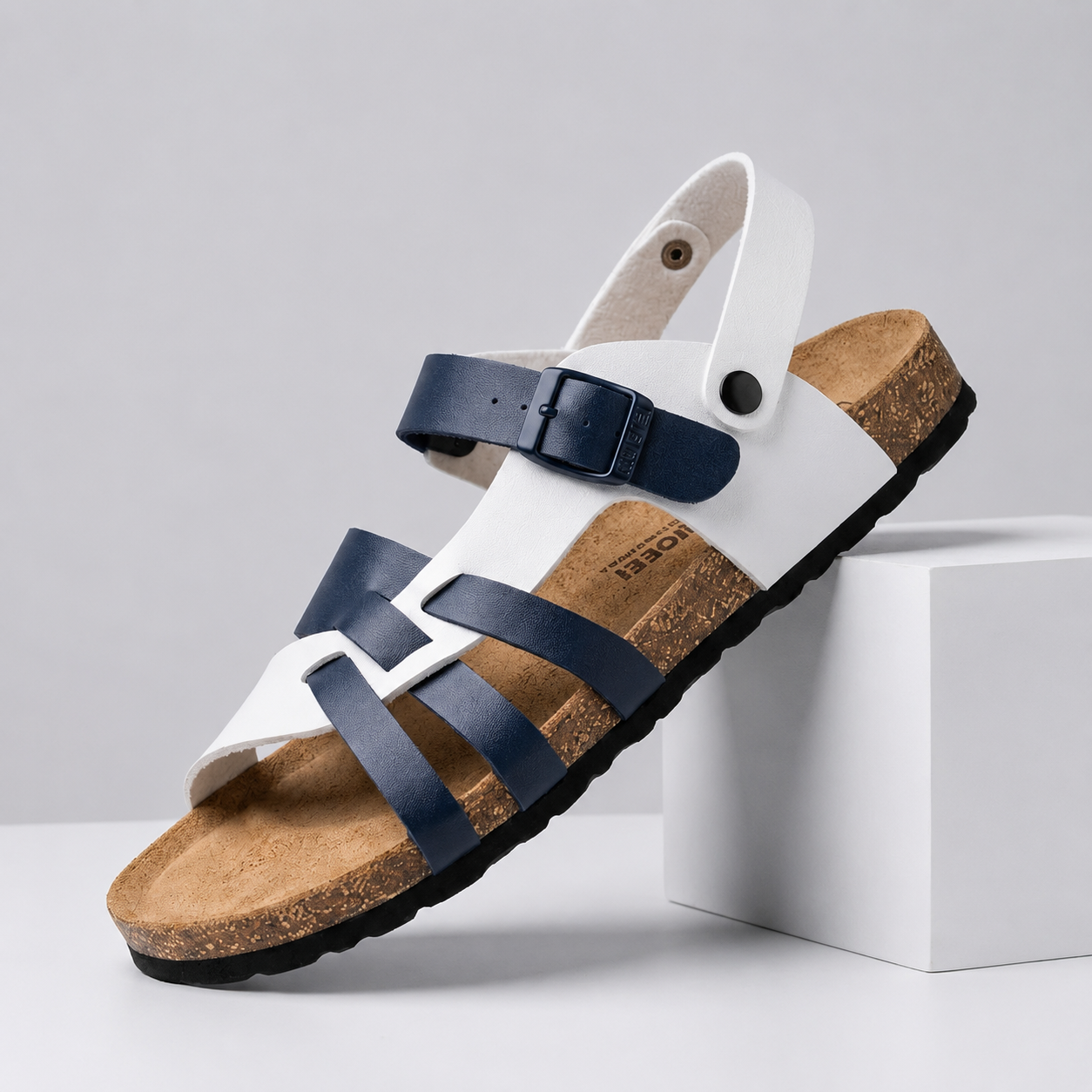 Logan Men’s Leather Footbed Sandals with Adjustable Buckles