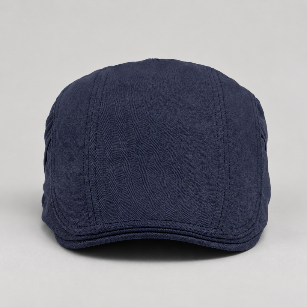 Thatcher Herringbone Flat Cap with Adjustable Side Buckle