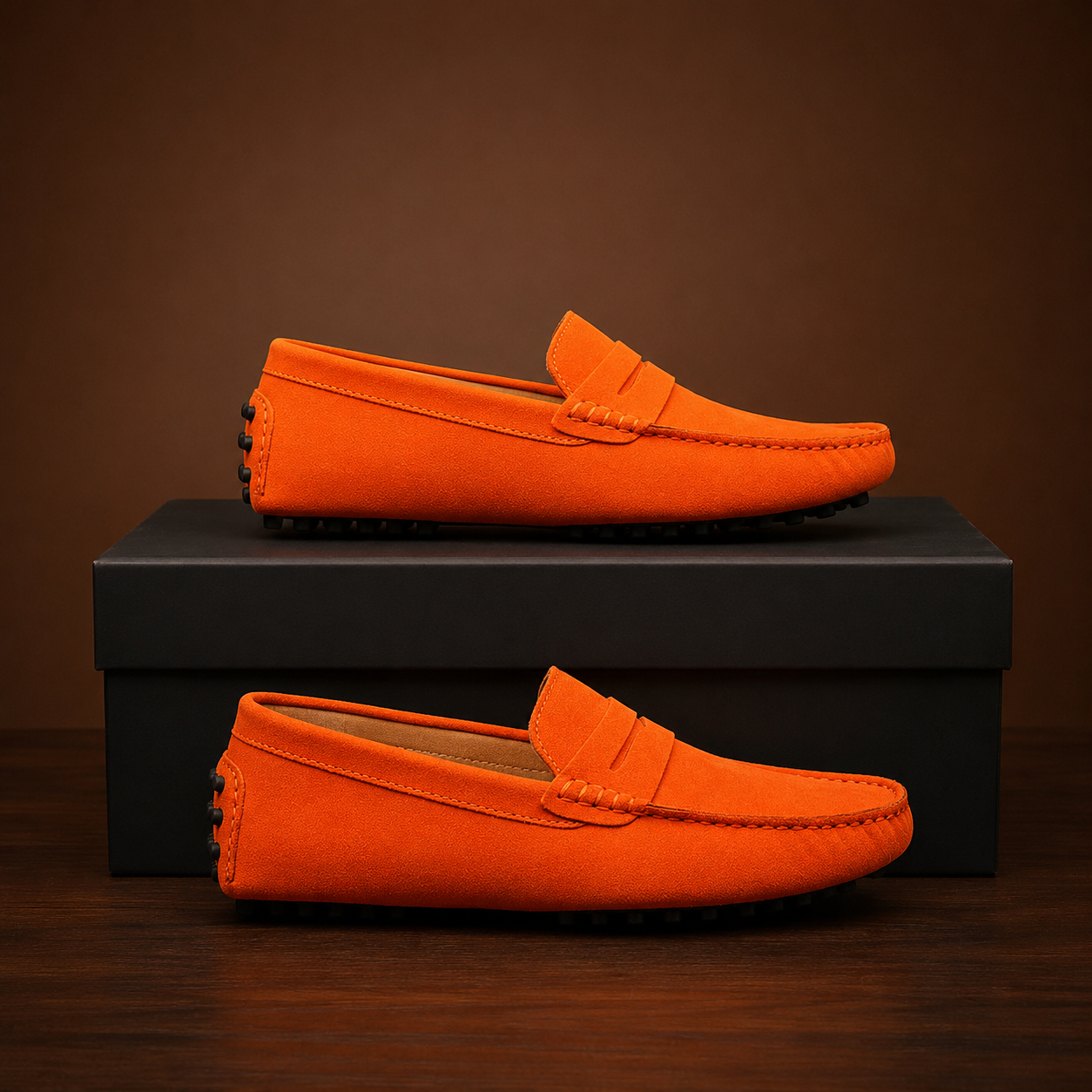 Ezra Men’s Genuine Cow Suede Slip-On Loafers