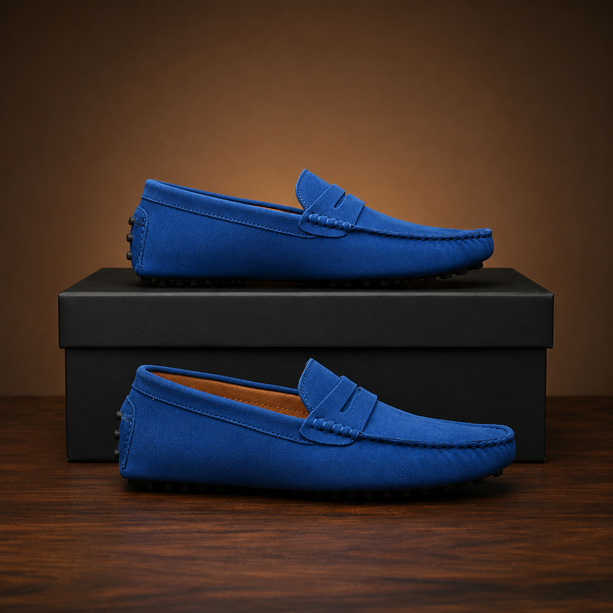 Ezra Men’s Genuine Cow Suede Slip-On Loafers