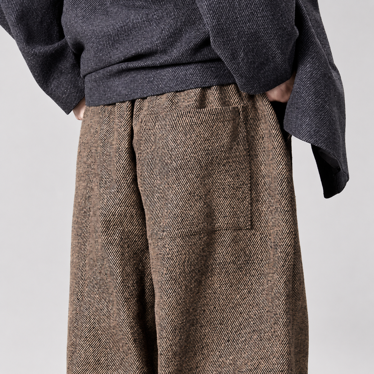 Alistair Textured Herringbone Balloon Jogger Pants