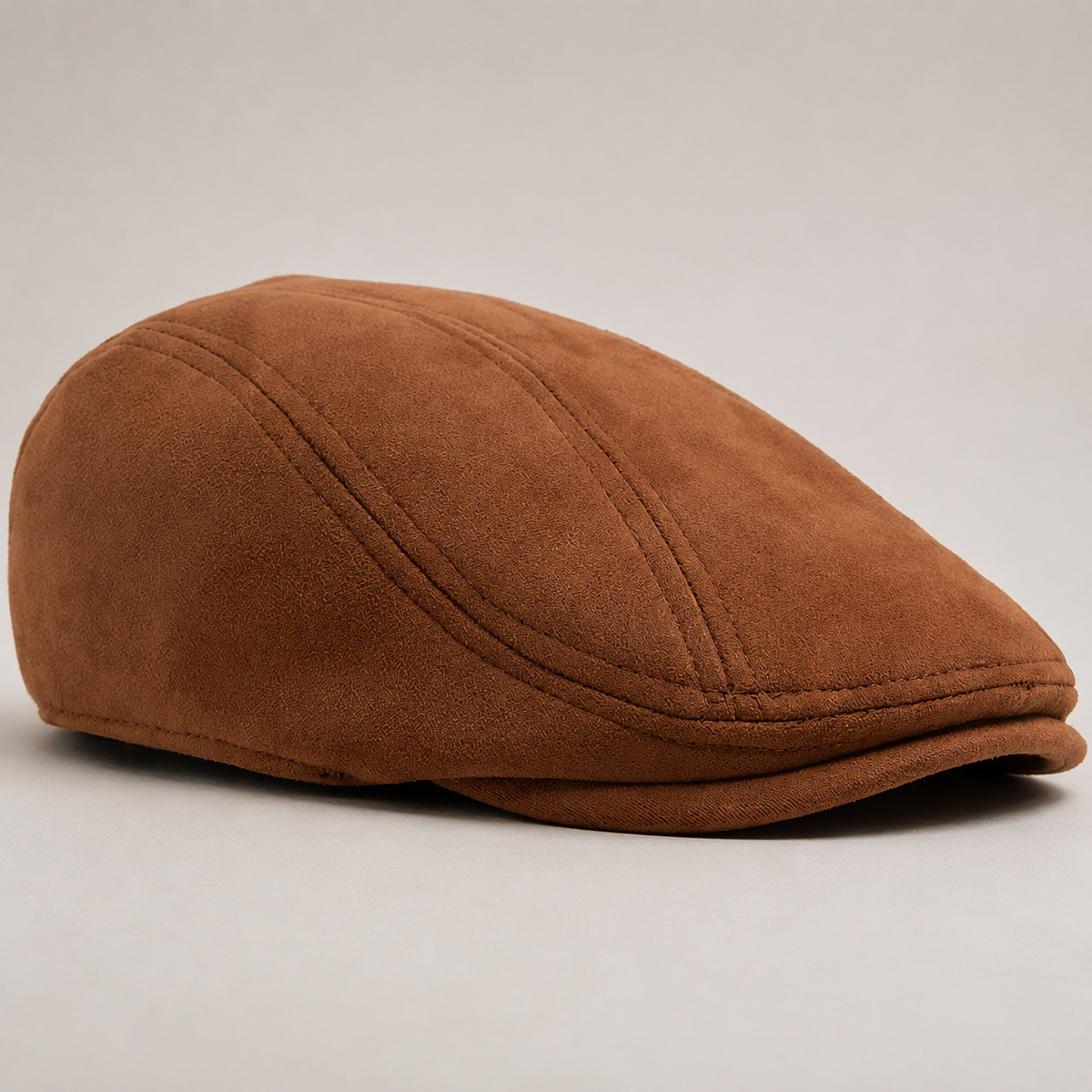 Silvio Men’s Suede-Look Paneled Flat Cap