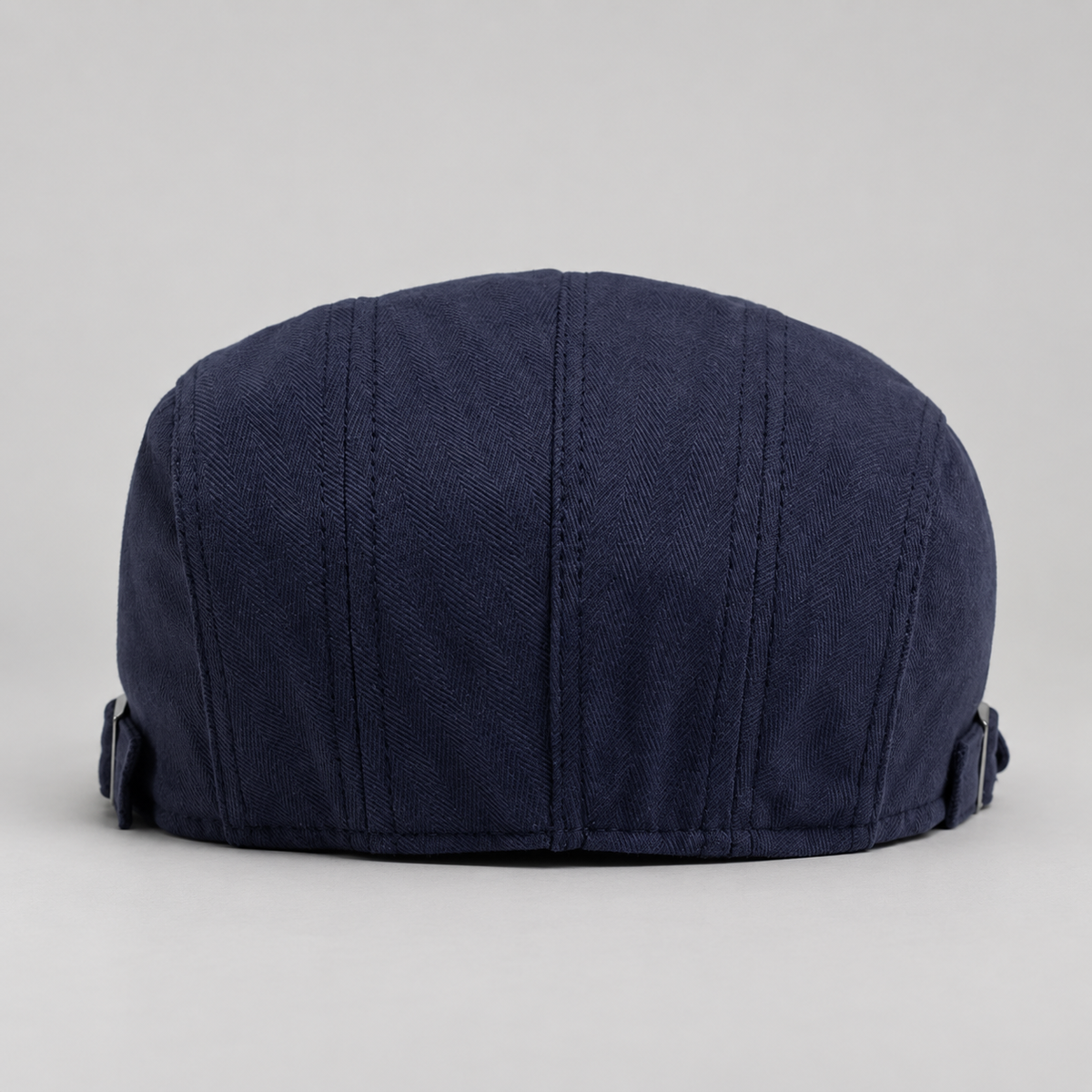 Thatcher Herringbone Flat Cap with Adjustable Side Buckle