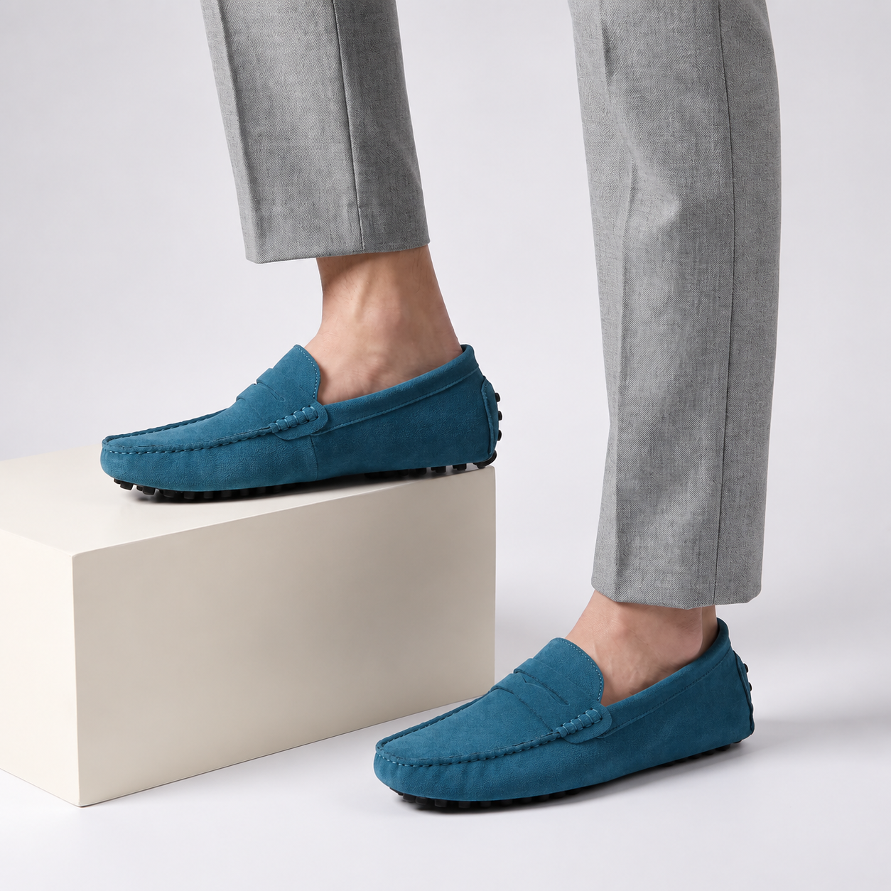 Ezra Men’s Genuine Cow Suede Slip-On Loafers