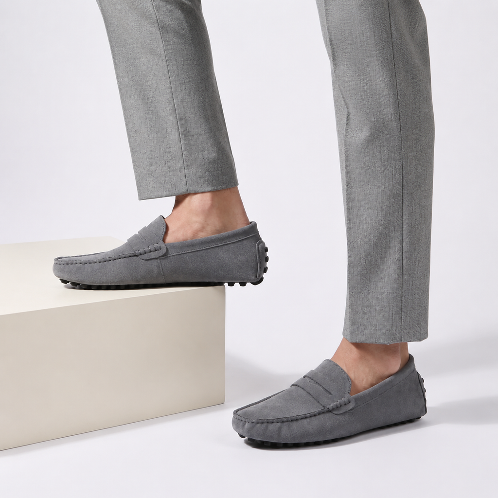 Ezra Men’s Genuine Cow Suede Slip-On Loafers