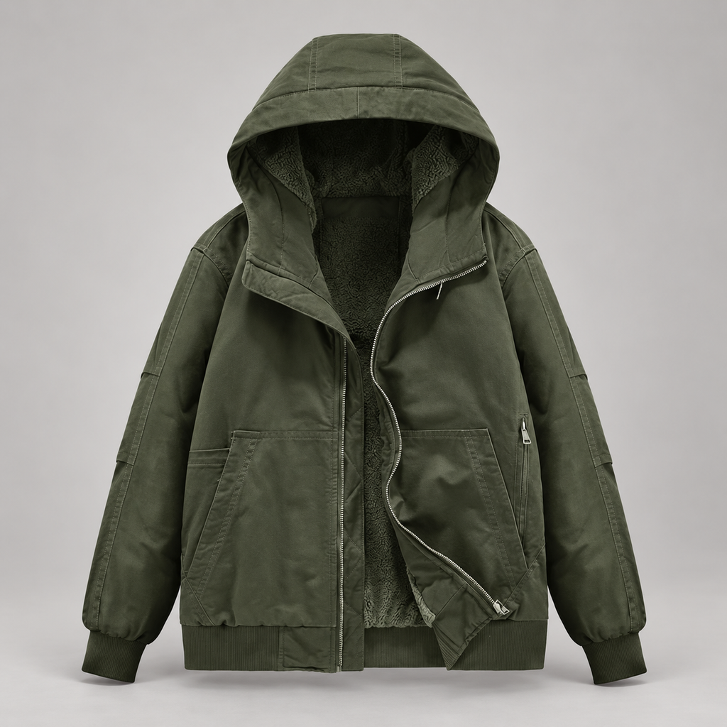 Graham Men’s Fleece-Lined Hooded Utility Jacket