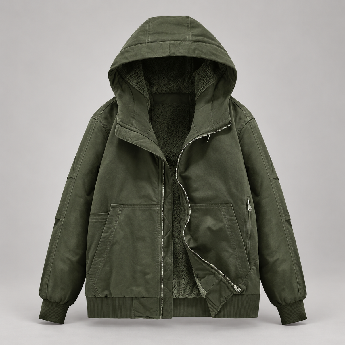 Graham Men’s Fleece-Lined Hooded Utility Jacket