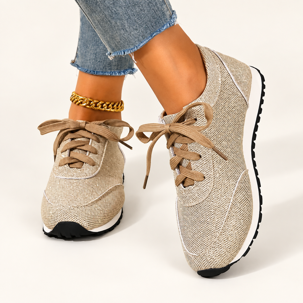Colette Women’s Mesh Lace-Up Sneakers with Contrast Sole