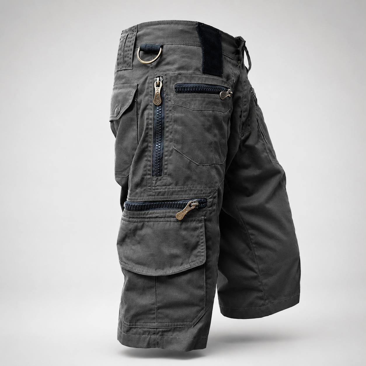 Finley Cargo Twill Shorts With Zip Pockets And Drawstring Waist