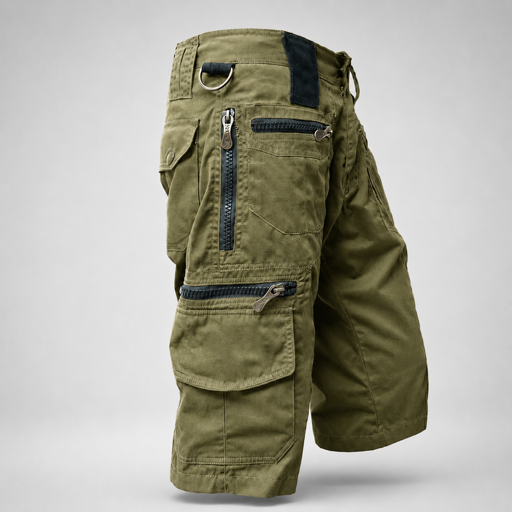 Finley Cargo Twill Shorts With Zip Pockets And Drawstring Waist