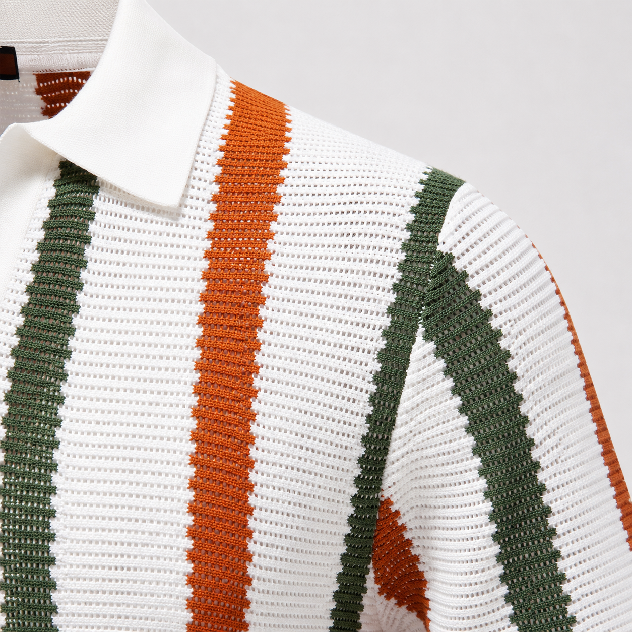 Sebastian Men’s Open-Knit Striped Polo Shirt