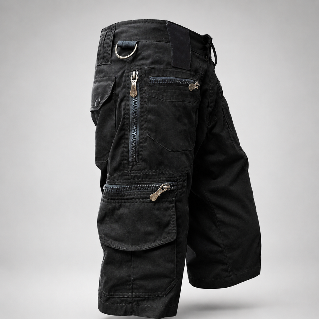 Finley Cargo Twill Shorts With Zip Pockets And Drawstring Waist