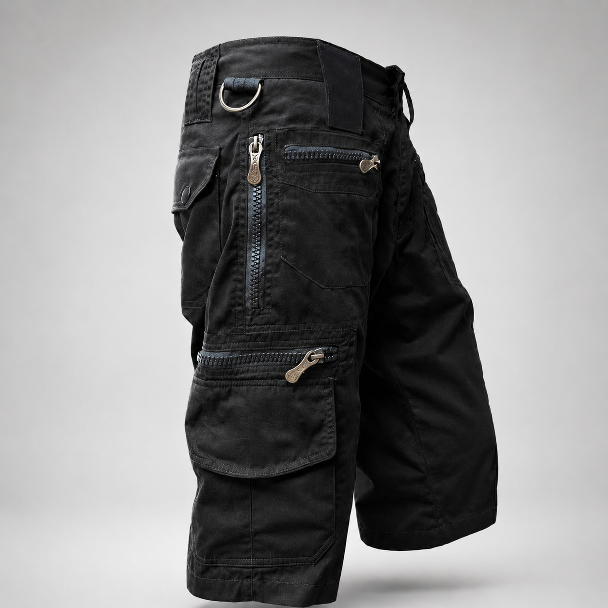 Finley Cargo Twill Shorts With Zip Pockets And Drawstring Waist