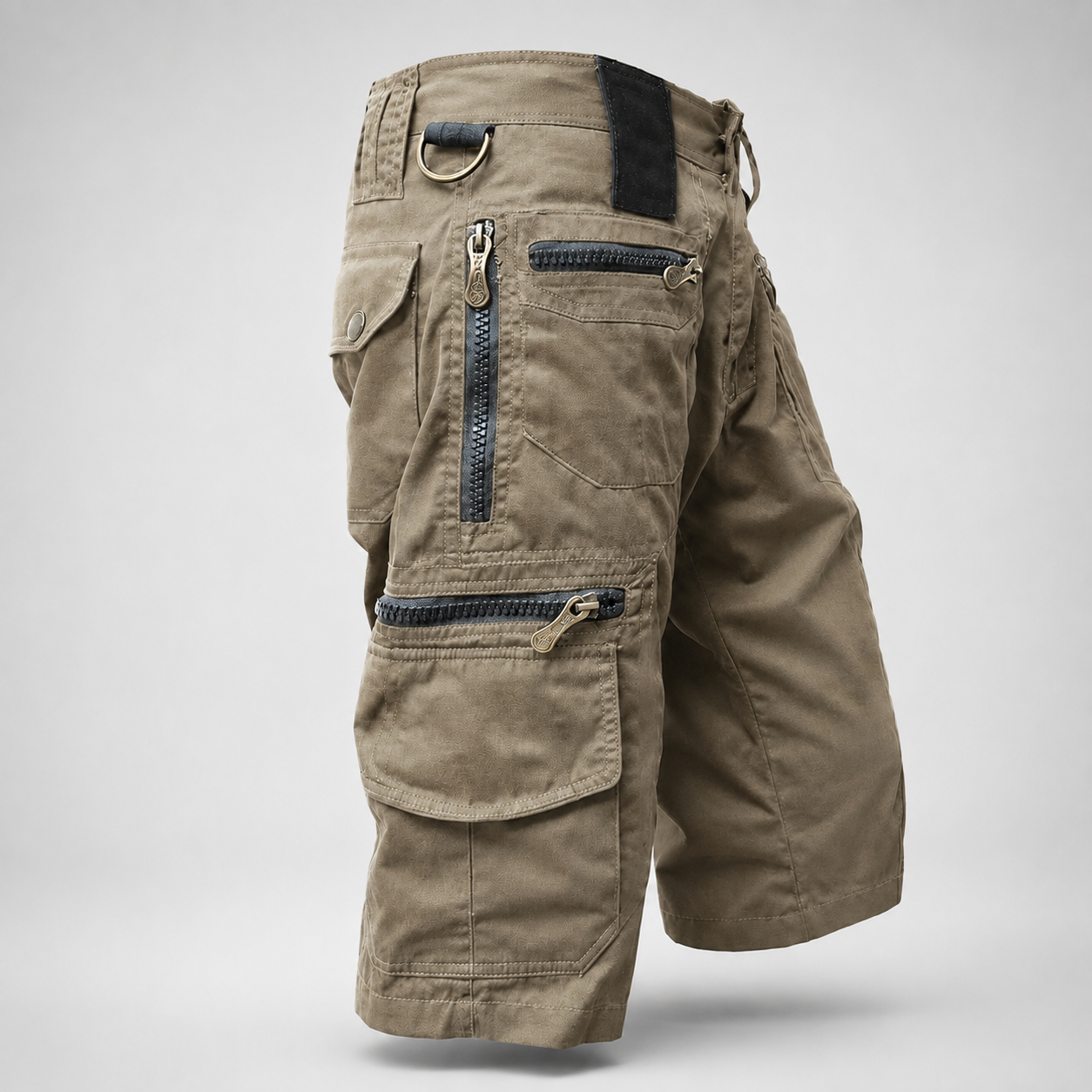 Finley Cargo Twill Shorts With Zip Pockets And Drawstring Waist