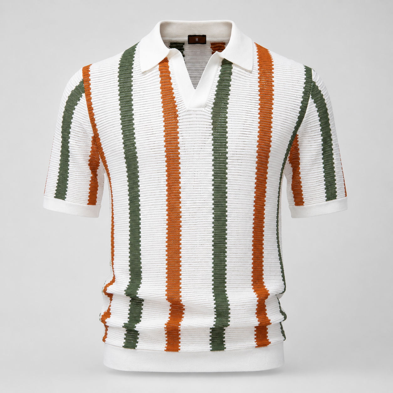 Sebastian Men’s Open-Knit Striped Polo Shirt