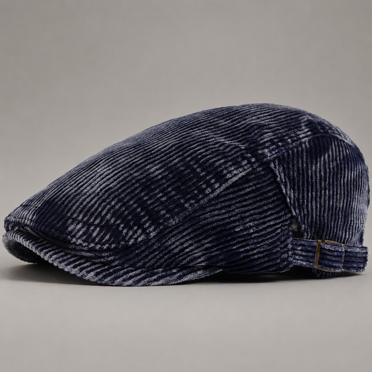 Orson Corduroy Flat Cap with Adjustable Side Buckle