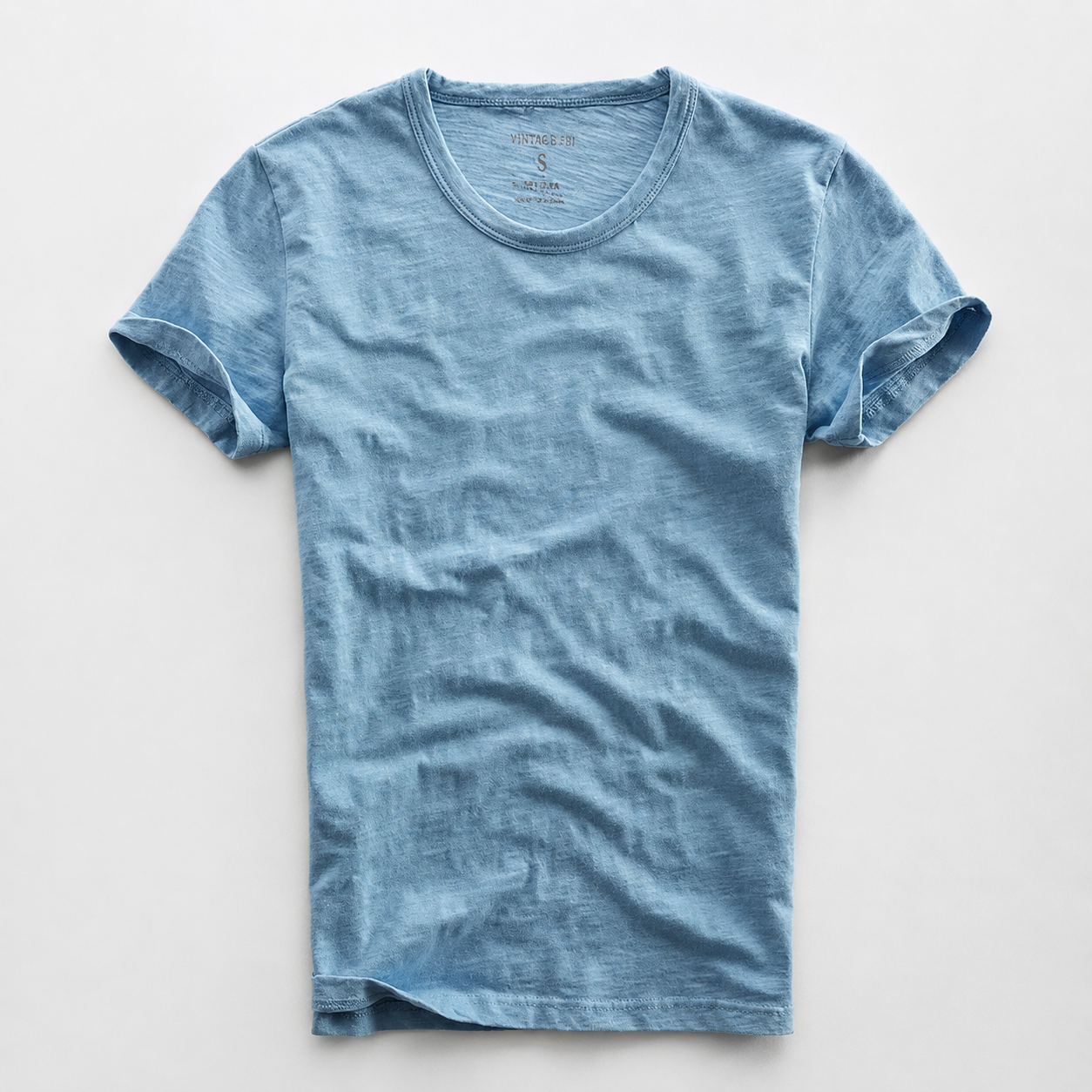 Victor Vintage Wash Organic T-Shirt with Crew Neck and Short Sleeves