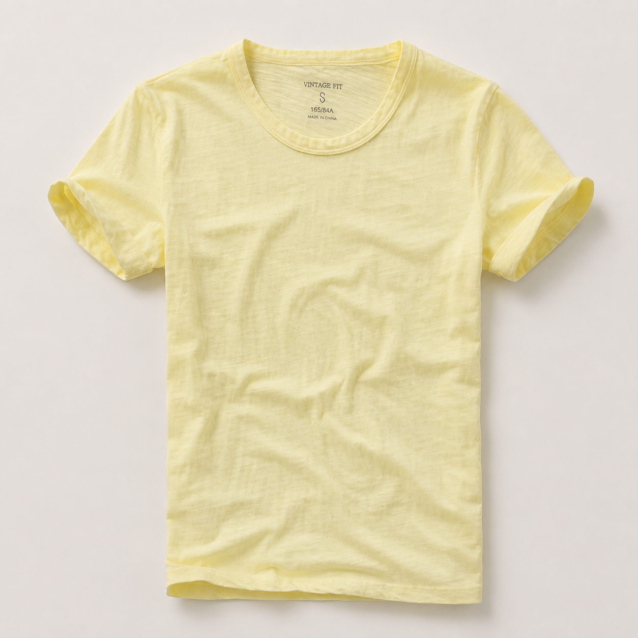 Victor Vintage Wash Organic T-Shirt with Crew Neck and Short Sleeves