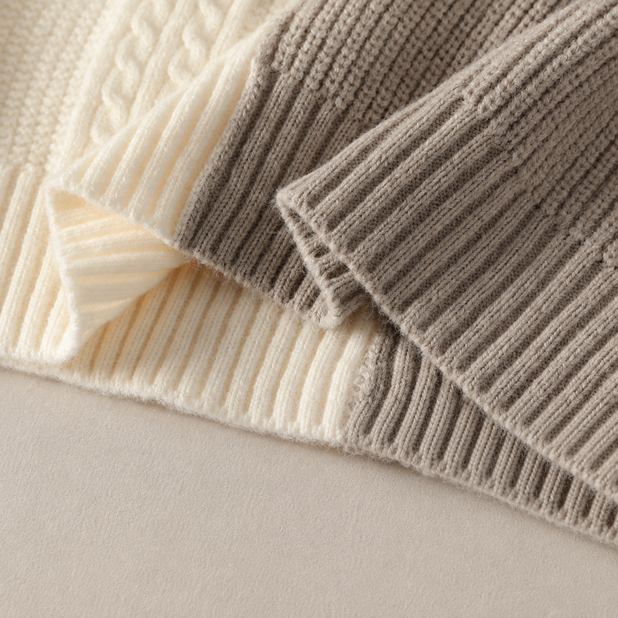 Preston Men’s Color Block Cable Knit Crewneck Sweater