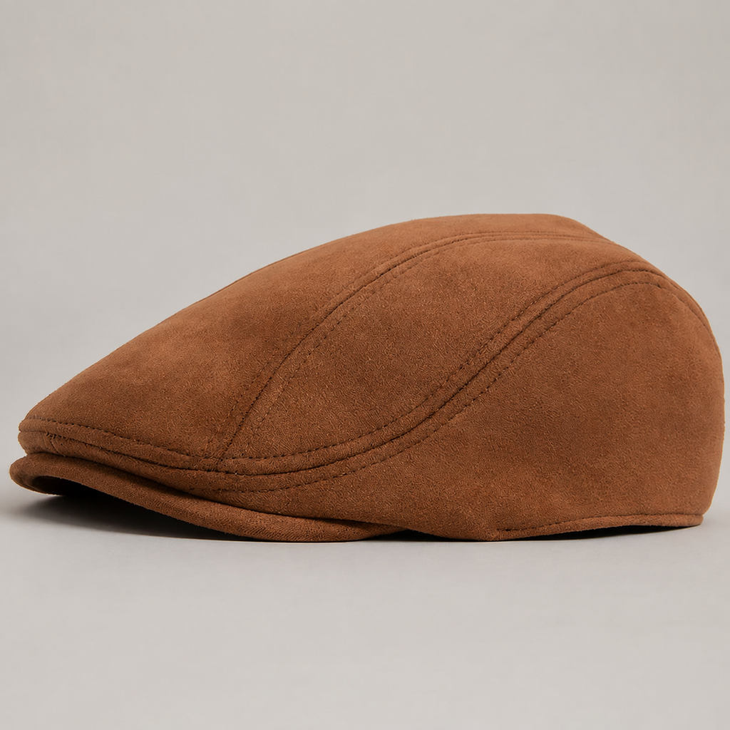 Silvio Men’s Suede-Look Paneled Flat Cap