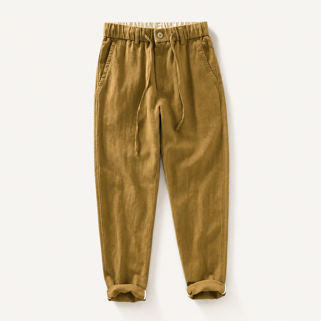 Luca Men’s Cotton-Linen Blend Drawstring Pants
