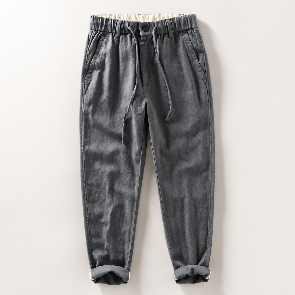 Luca Men’s Cotton-Linen Blend Drawstring Pants