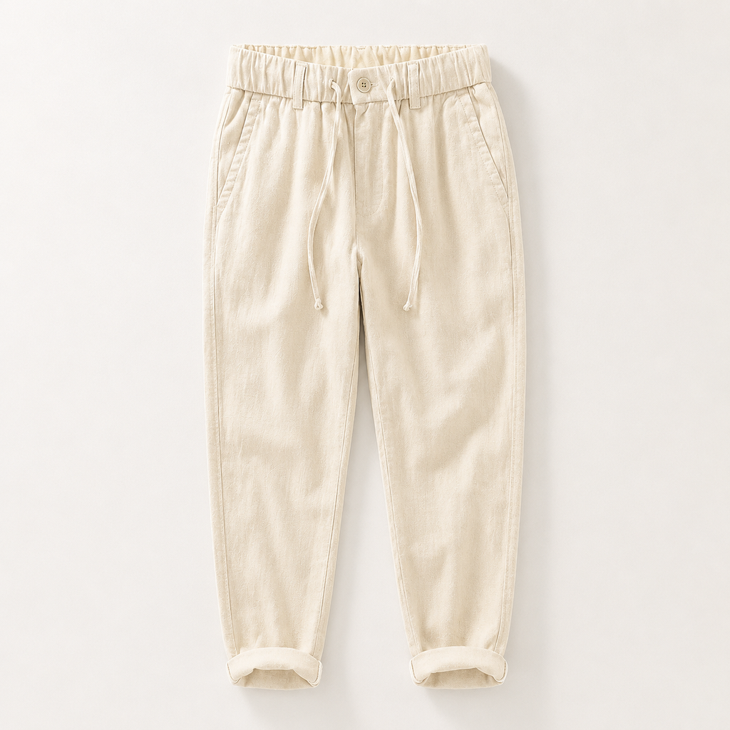 Luca Men’s Cotton-Linen Blend Drawstring Pants