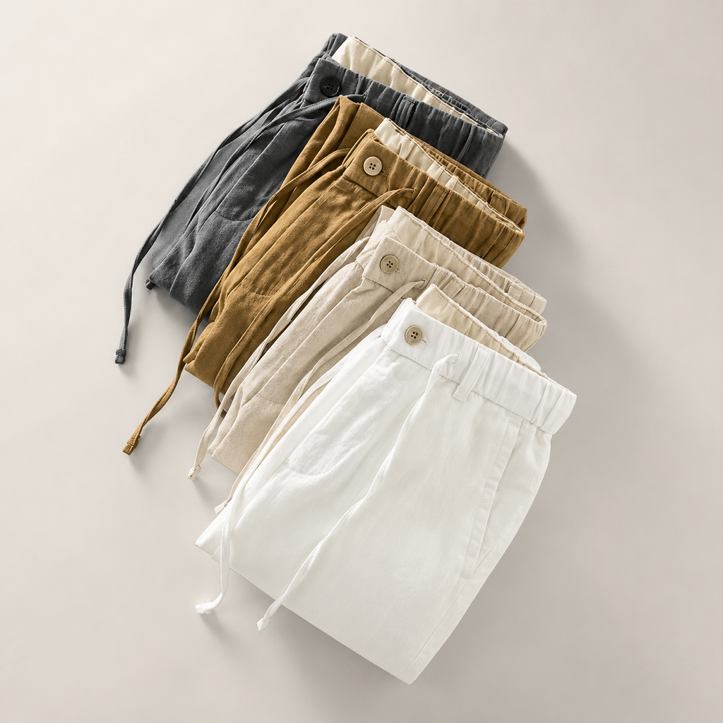 Luca Men’s Cotton-Linen Blend Drawstring Pants