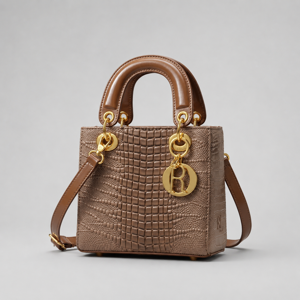 Sofia Women’s Croc-Embossed Structured Handbag | Top Handles and Shoulder Strap