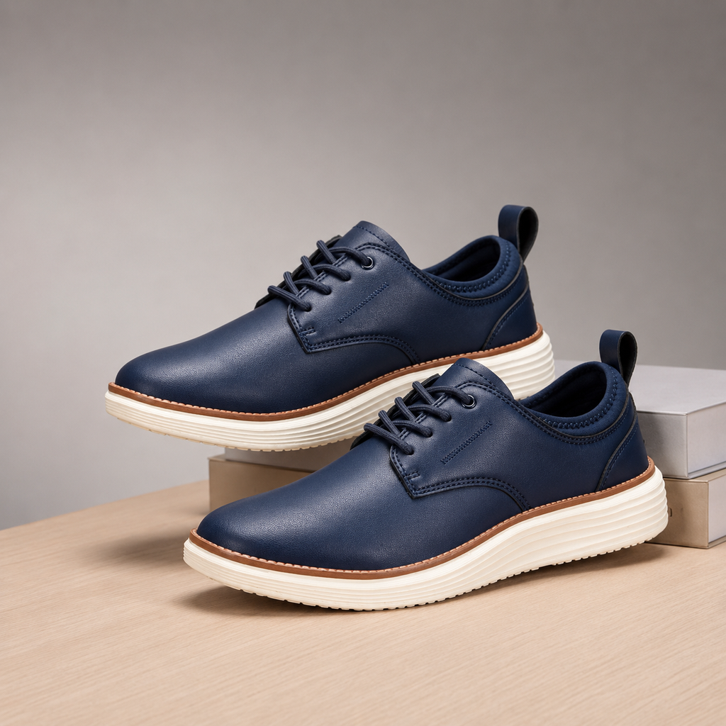 Ronnie Lace-Up Casual Dress Shoes with Cushioned White Platform Sole