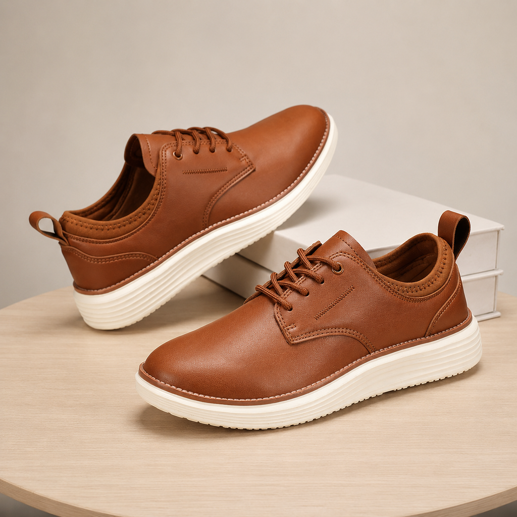 Ronnie Lace-Up Casual Dress Shoes with Cushioned White Platform Sole
