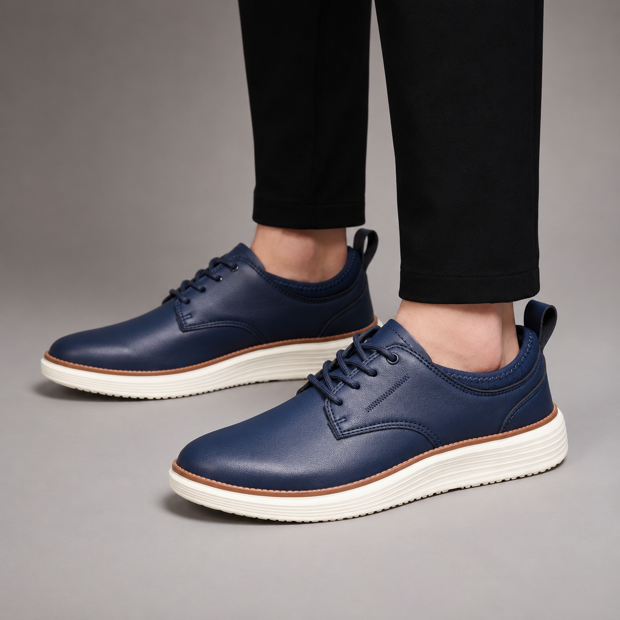 Ronnie Lace-Up Casual Dress Shoes with Cushioned White Platform Sole
