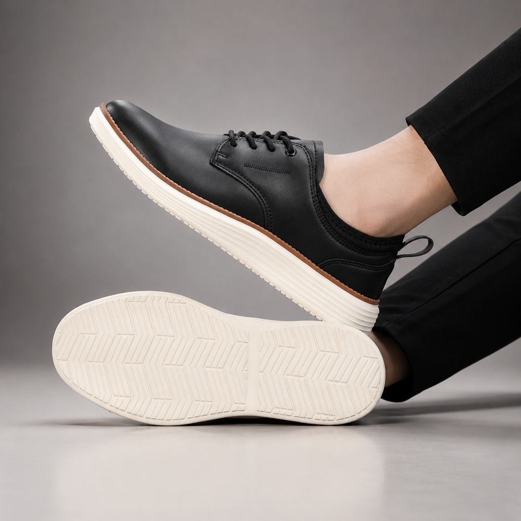Ronnie Lace-Up Casual Dress Shoes with Cushioned White Platform Sole