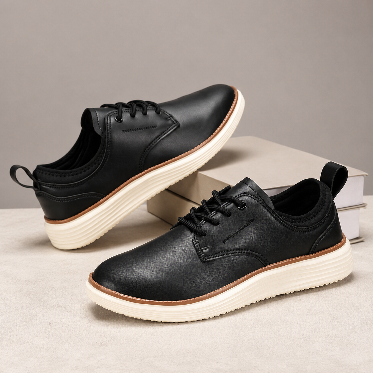 Ronnie Lace-Up Casual Dress Shoes with Cushioned White Platform Sole