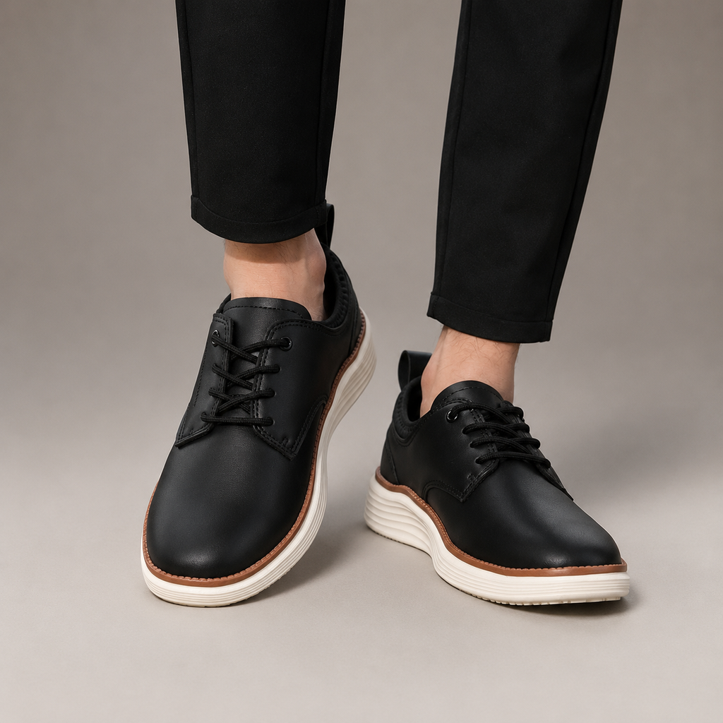 Ronnie Lace-Up Casual Dress Shoes with Cushioned White Platform Sole