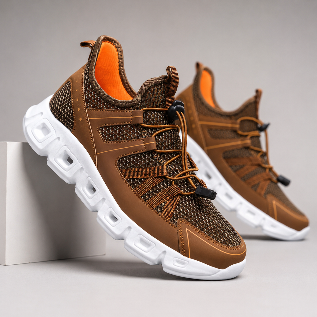 MotionGrip Mesh Athletic Sneakers with Quick-Lace Closure
