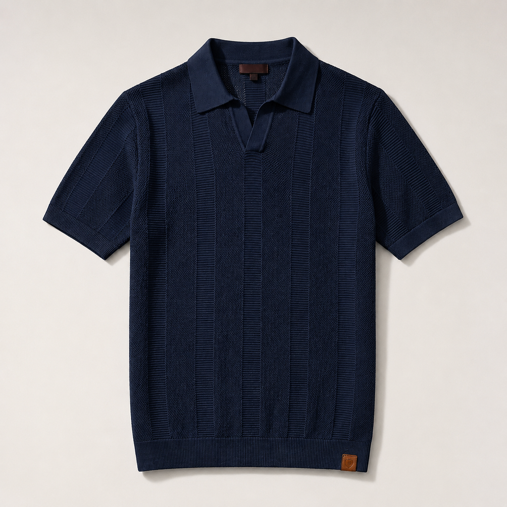 Anthony Men’s Textured Knit Polo Shirt