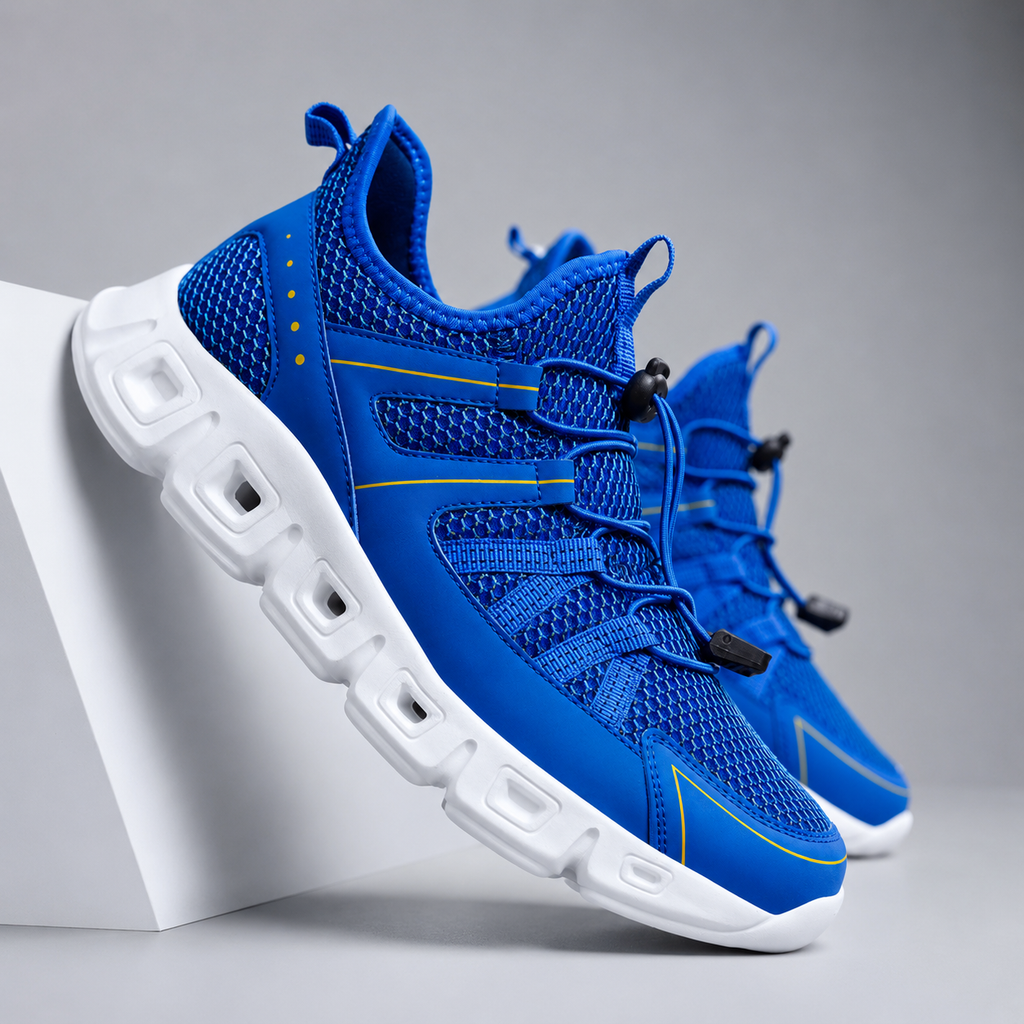 MotionGrip Mesh Athletic Sneakers with Quick-Lace Closure