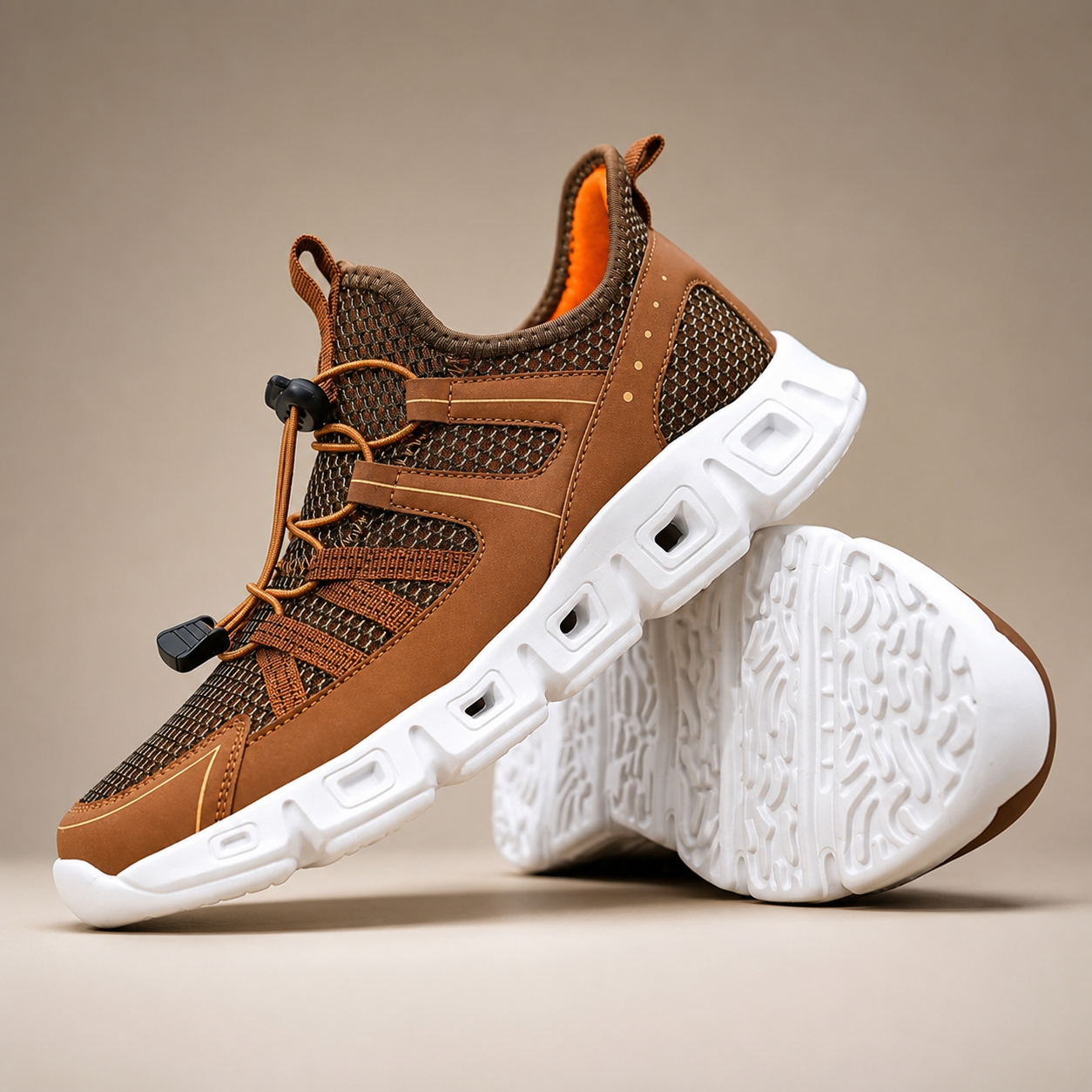 MotionGrip Mesh Athletic Sneakers with Quick-Lace Closure