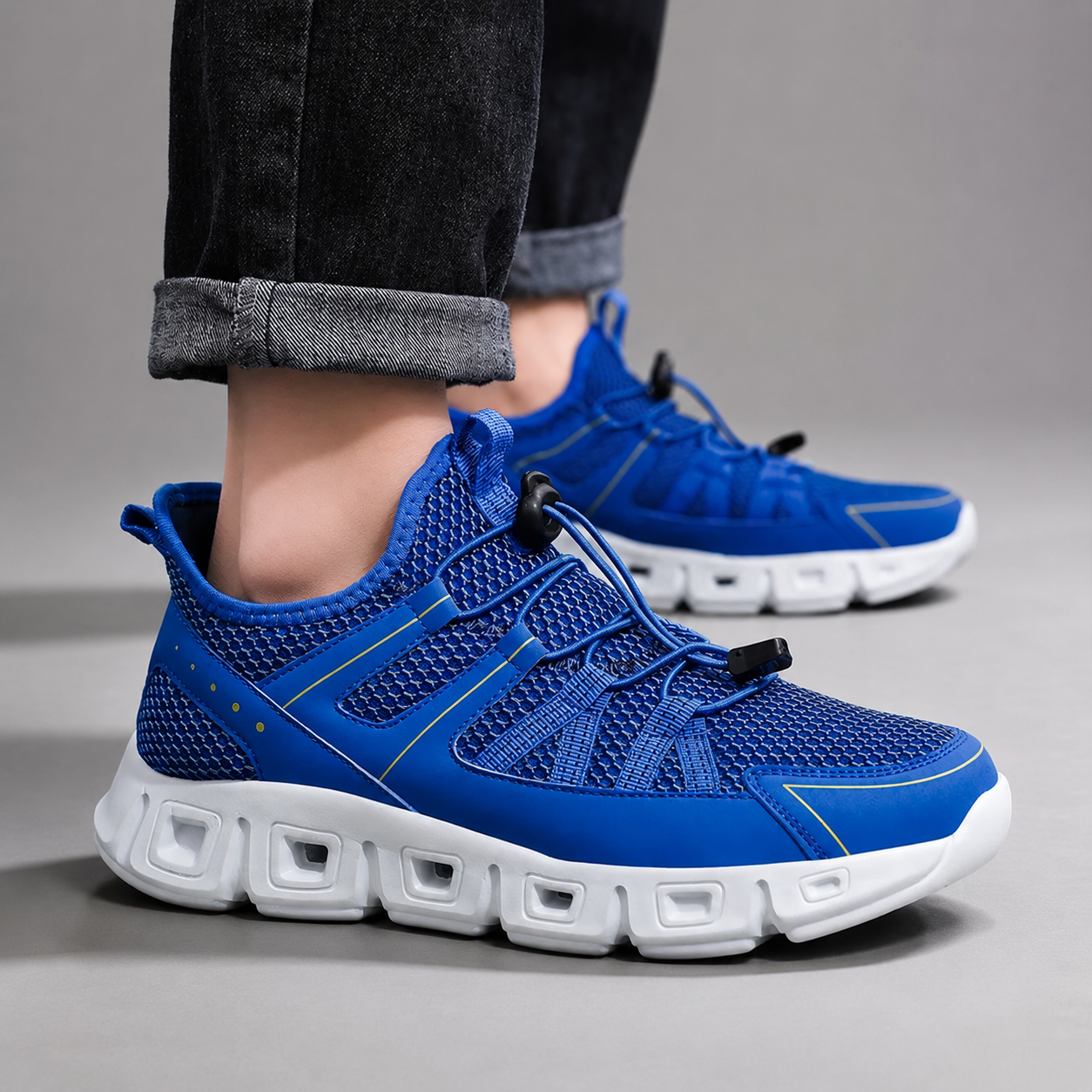 MotionGrip Mesh Athletic Sneakers with Quick-Lace Closure