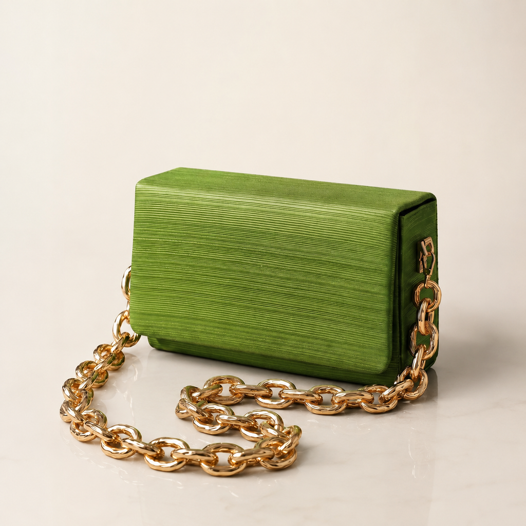 Clara Women’s Royal Textured Envelope Shoulder Bag with Gold Chain Strap