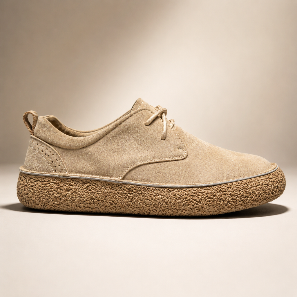 Ezra Men’s Suede Shoes with Cushioned Footbed and Crepe Sole