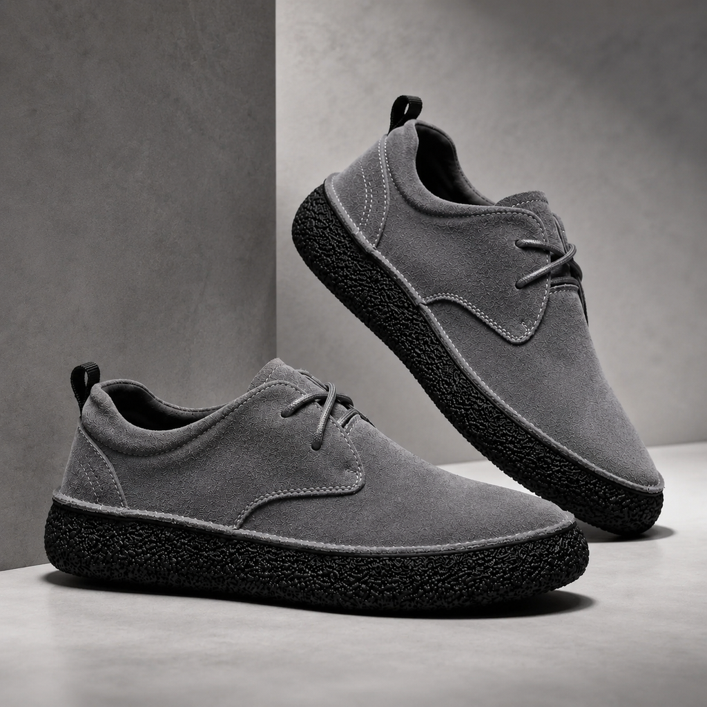 Ezra Men’s Suede Shoes with Cushioned Footbed and Crepe Sole