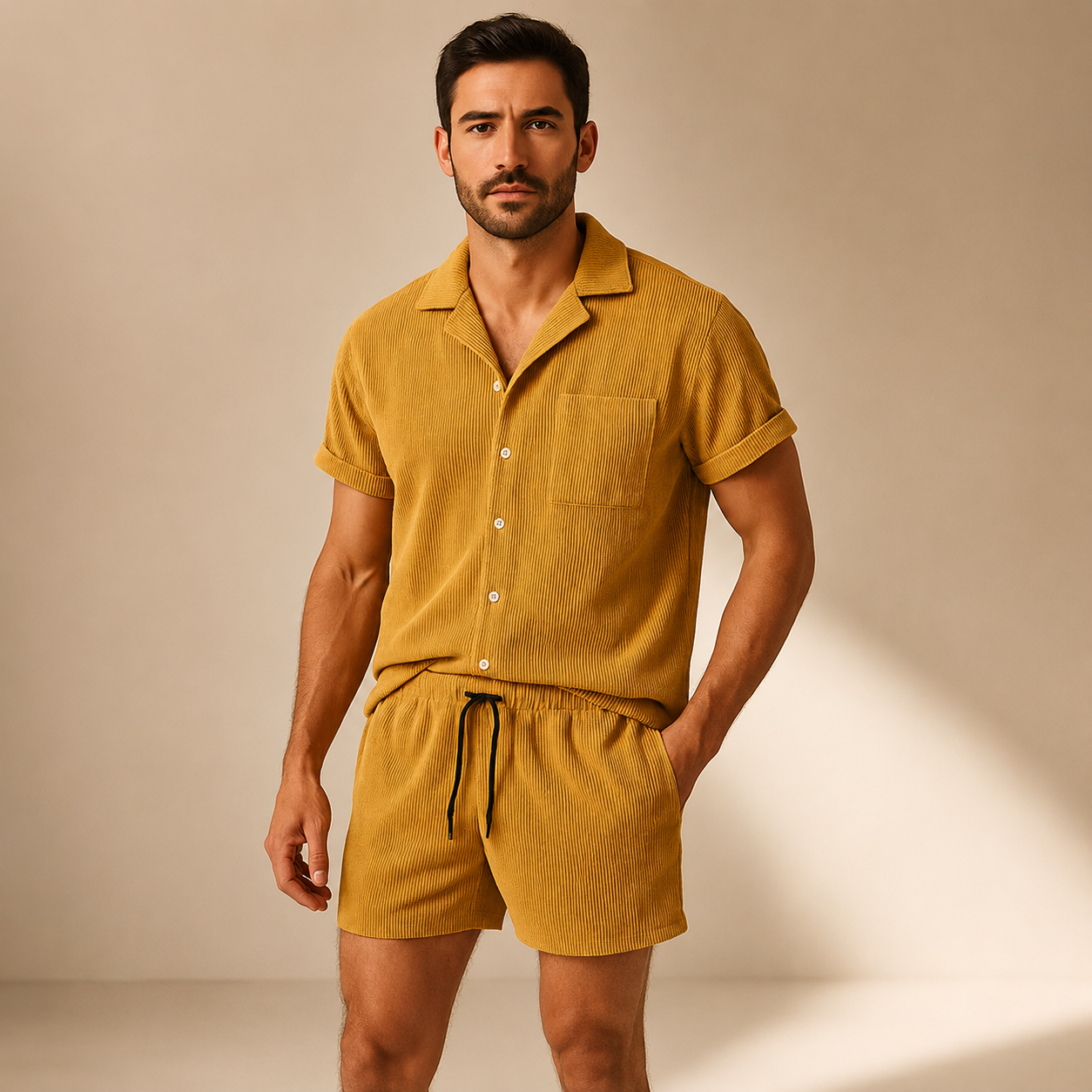 Louie Corduroy Shirt and Shorts Set