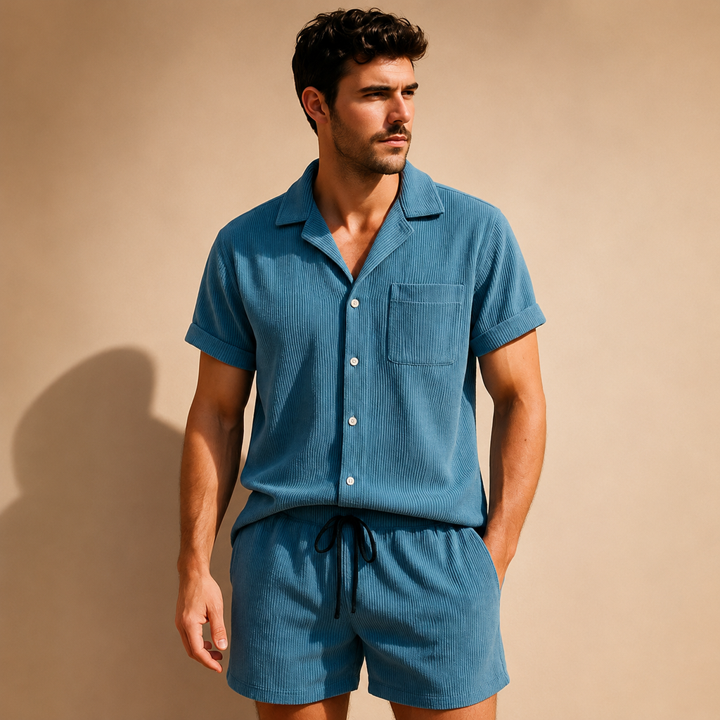 Louie Corduroy Shirt and Shorts Set
