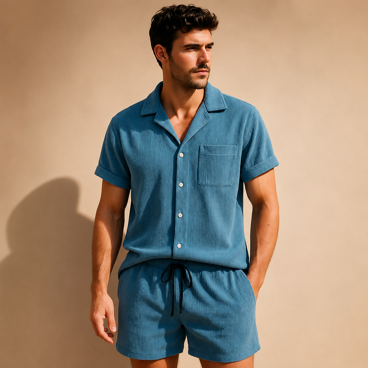 Louie Corduroy Shirt and Shorts Set